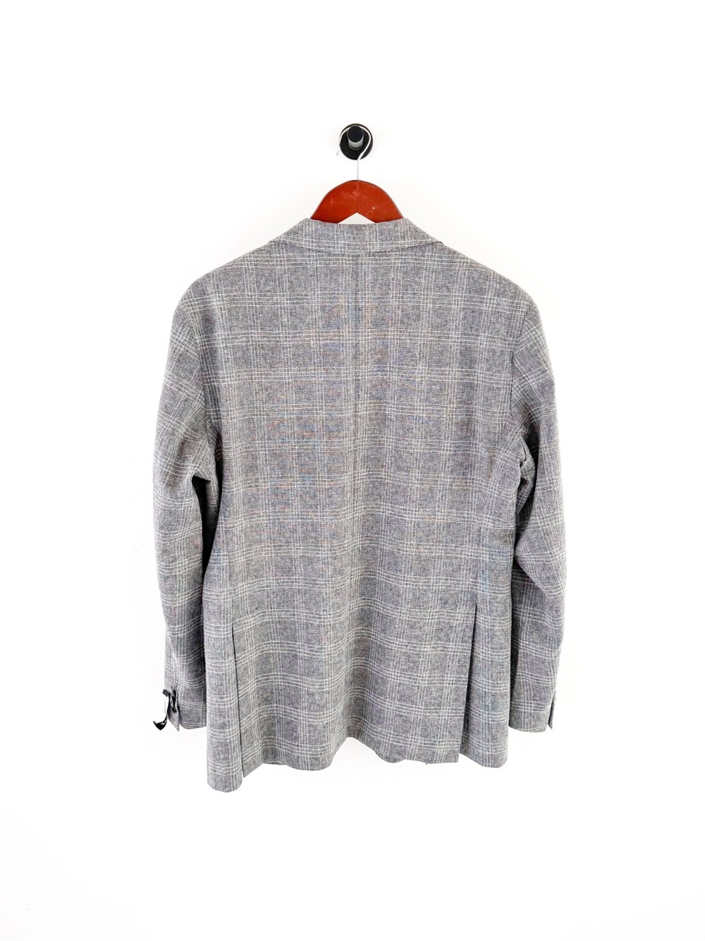 NWT New Zanetti Italian Wool Gray Plaid Sport Coat Windowpane Unstructured 40R - Picture 8 of 13